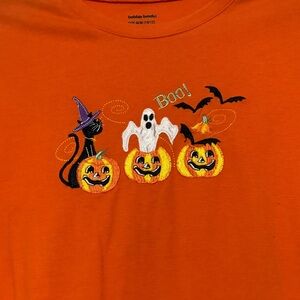 Bobbie Brooks Medium Ladies Long Sleeve Halloween Shirt Orange